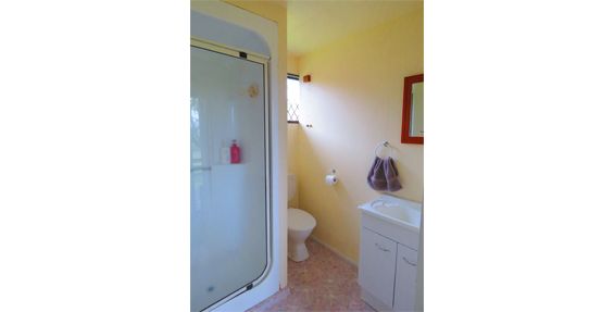 self-contained chalet bathroom