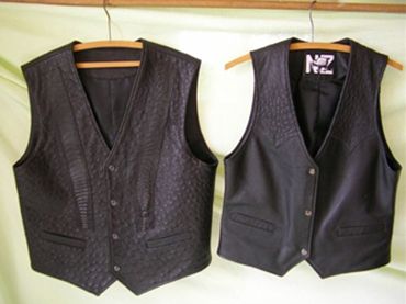 ostrich leather vests